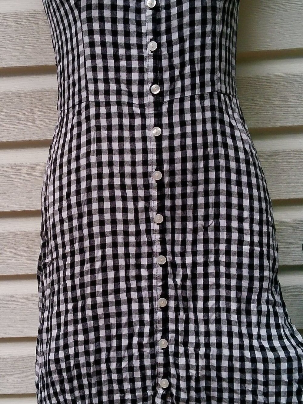 HOLLISTER BLACK WHITE CHECK LONG LIGHT WEIGHT FLANNEL DRESS SIZE MED